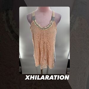 Xhilaration Peach Lace Women Top